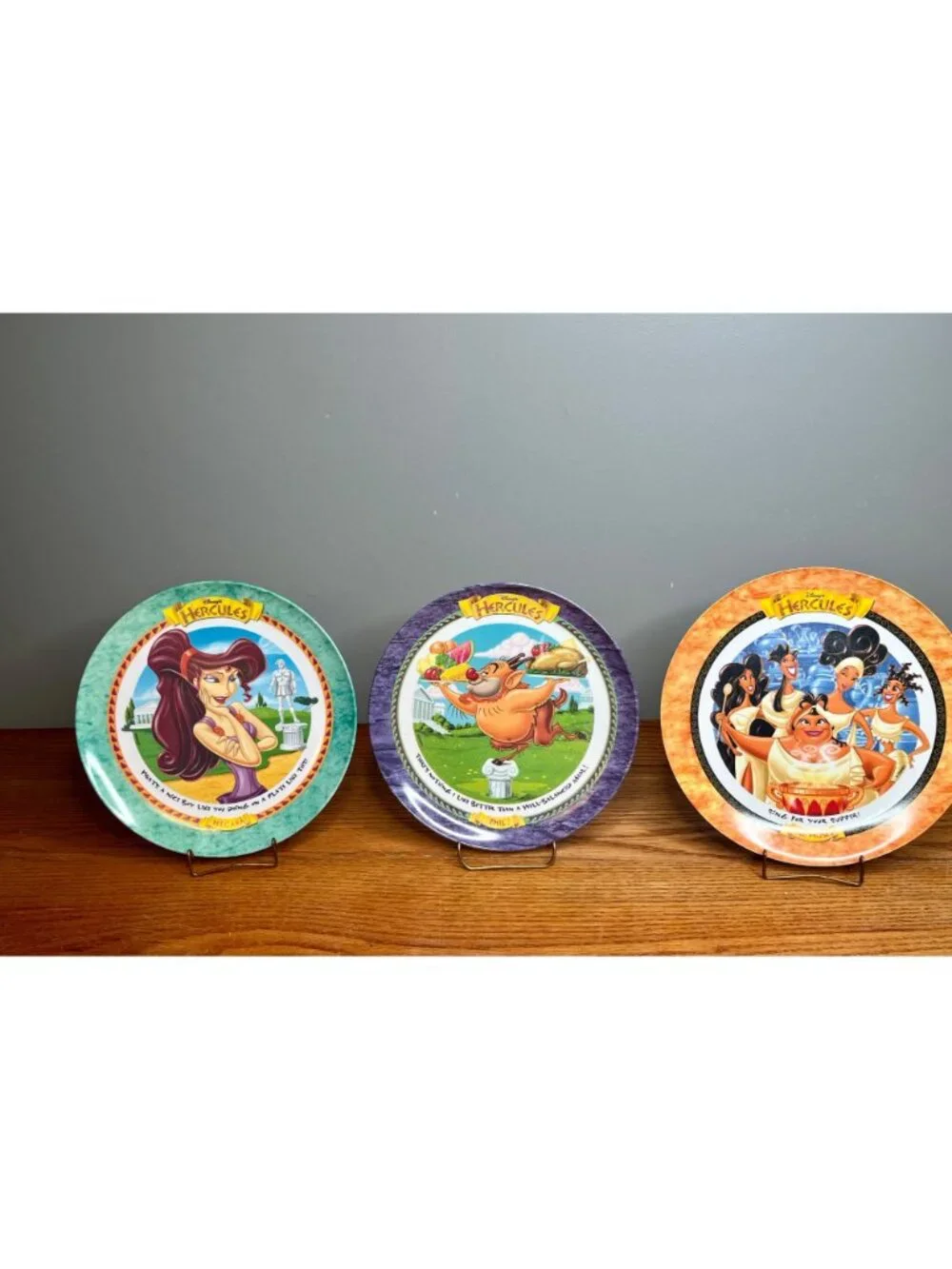 VTG 1997 McDonalds Disney Hercules Plates Melamine/ PMC Complete Set of 6